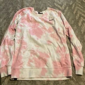Pink and white crew neck